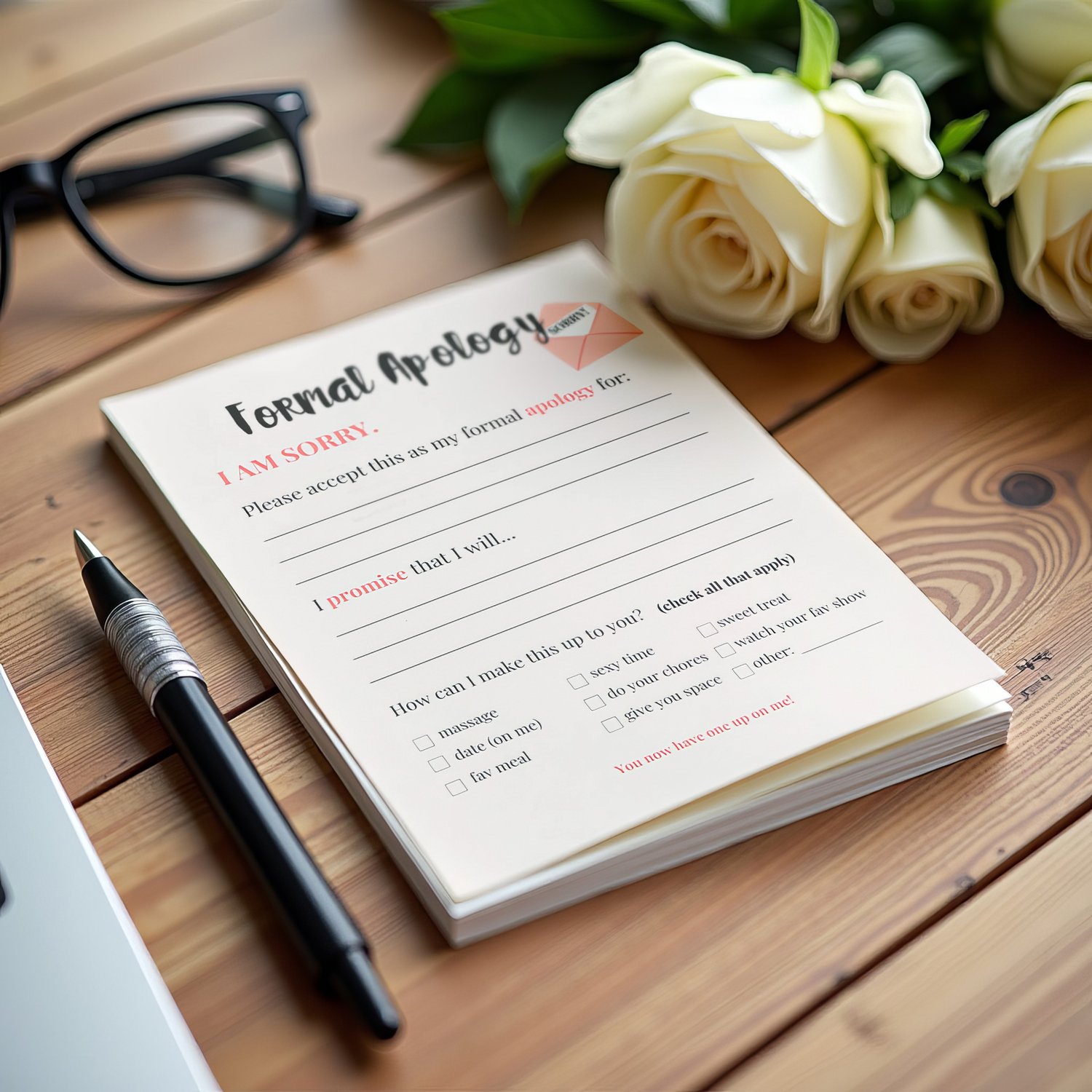 Formal Apology Notepad - Payhip