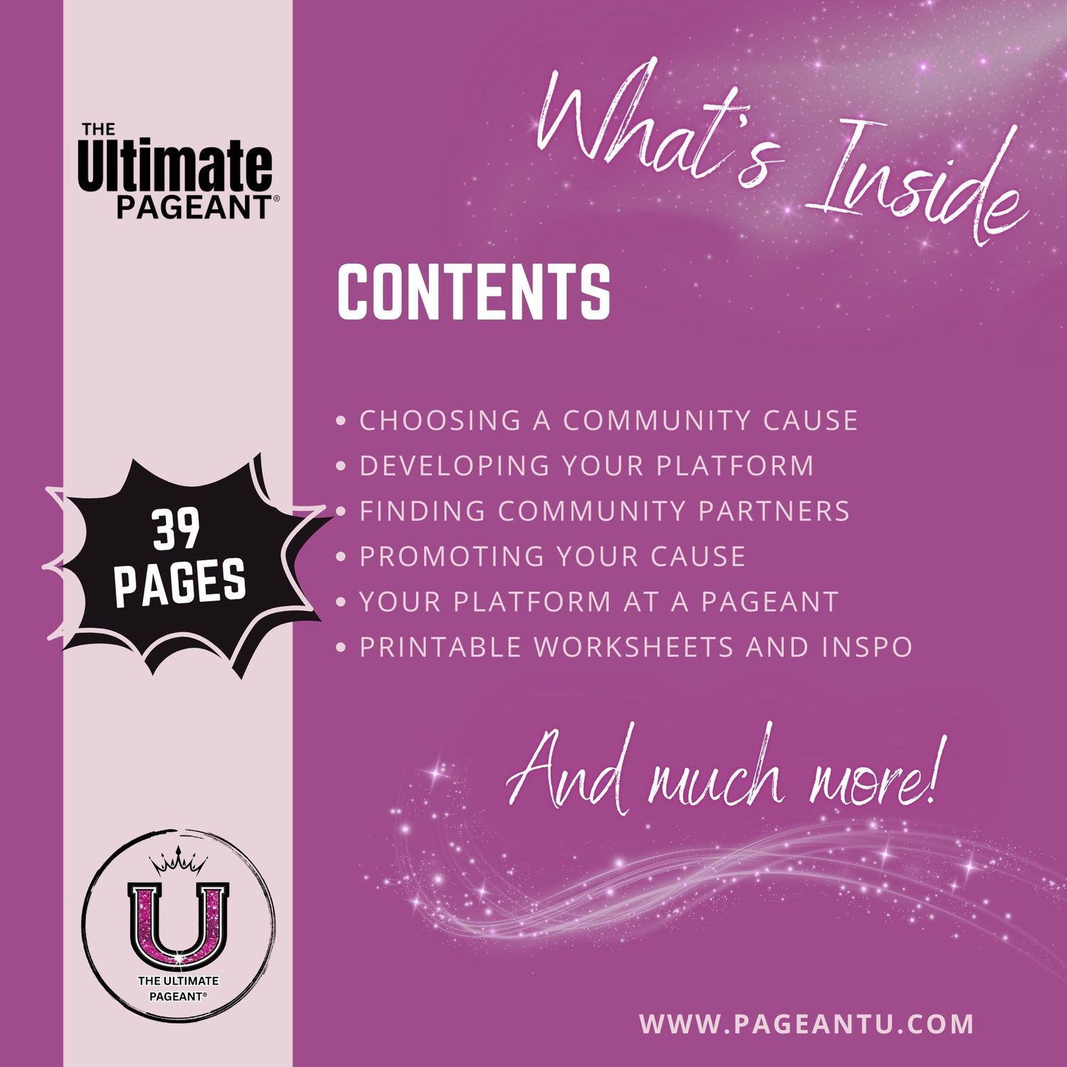 Ultimate Pageant Platform worksheet pages