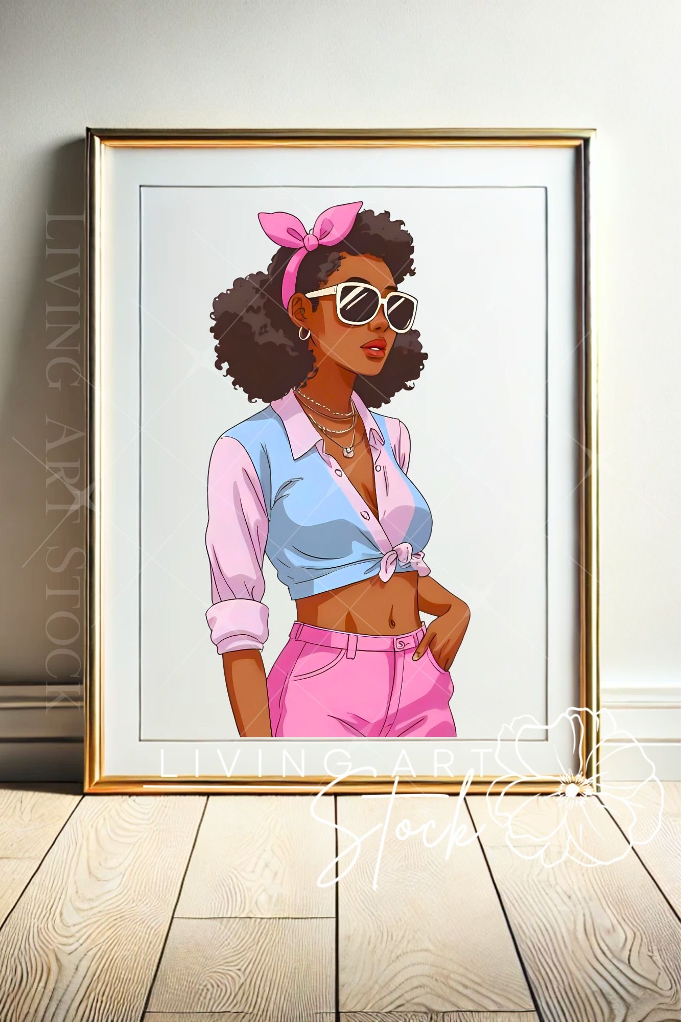 black women summer transparent wall art