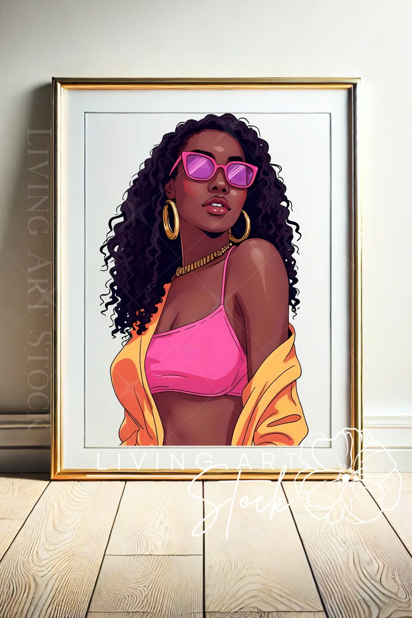 Black women wall art design