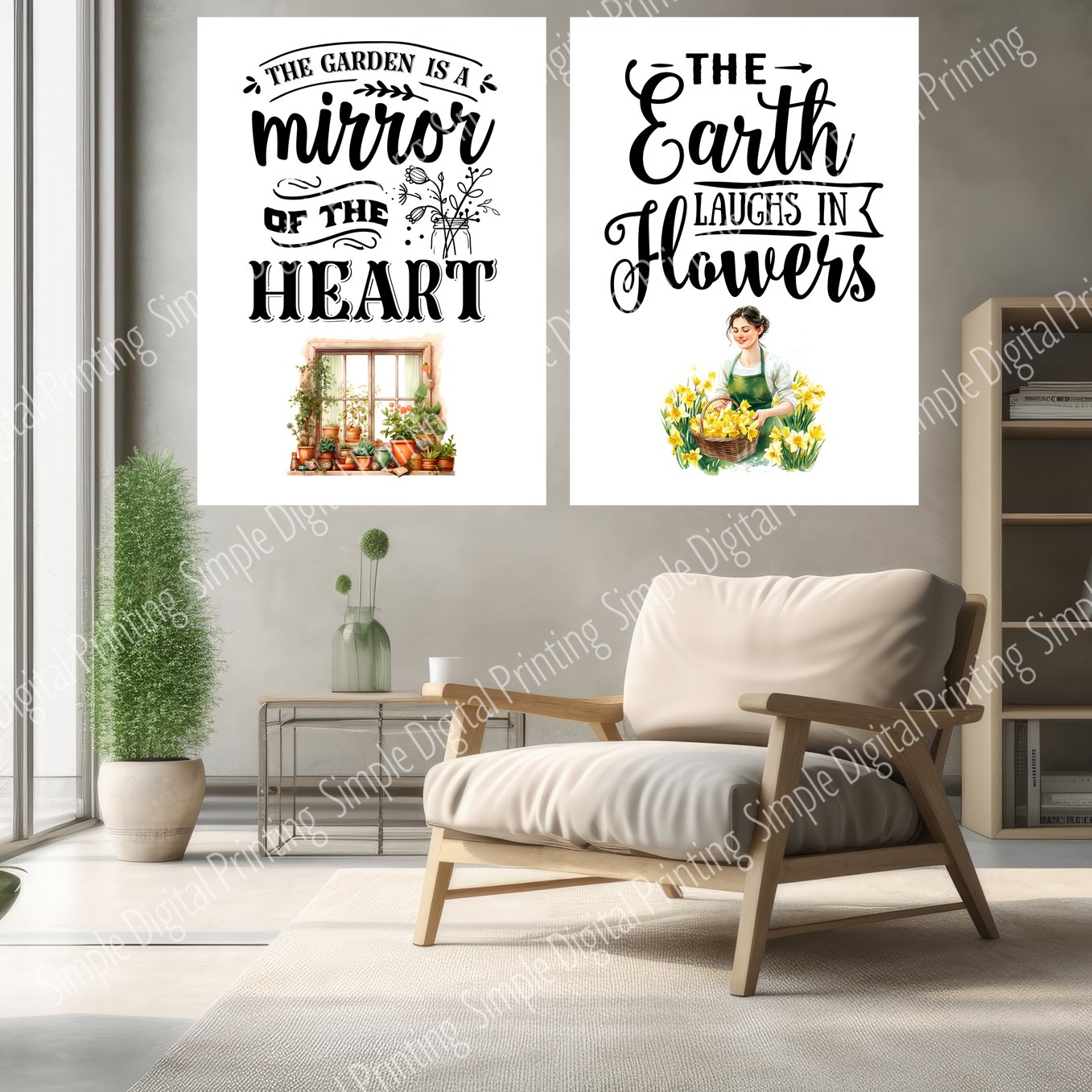 Gardening, garden, green, gardener, plant, planting, bloom, blooming, typography, quote, digital download, digital poster, room decor