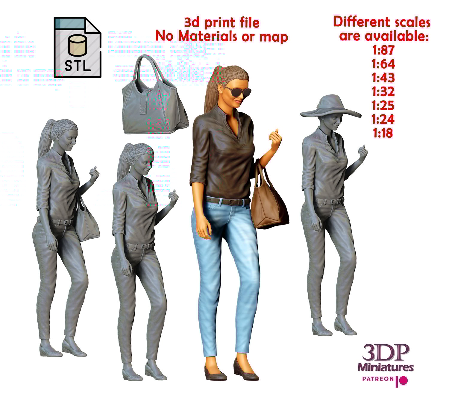 N5 Woman walking Miranda Kerr, 3DP Miniatures