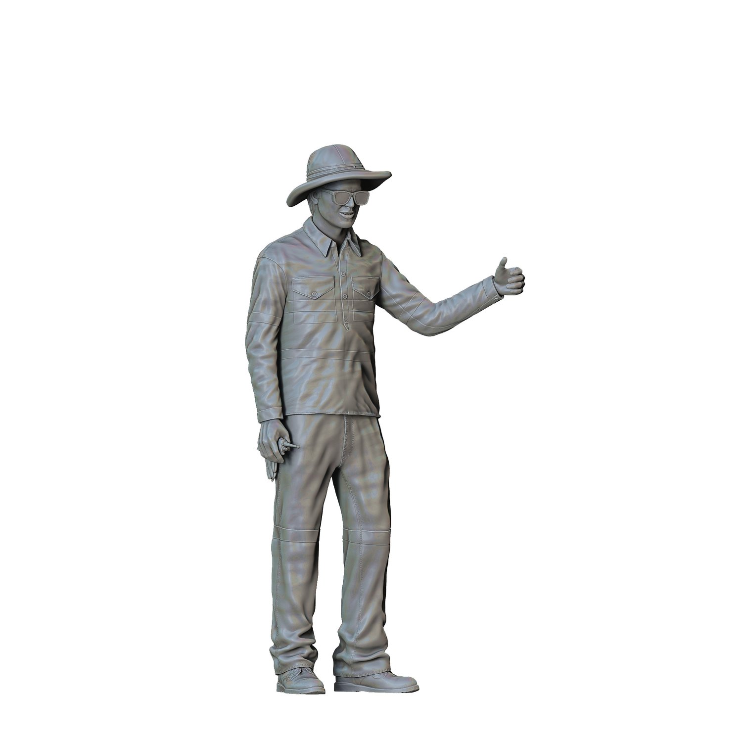 N1 traffic controller holding Slow Sign, 3DP Miniatures