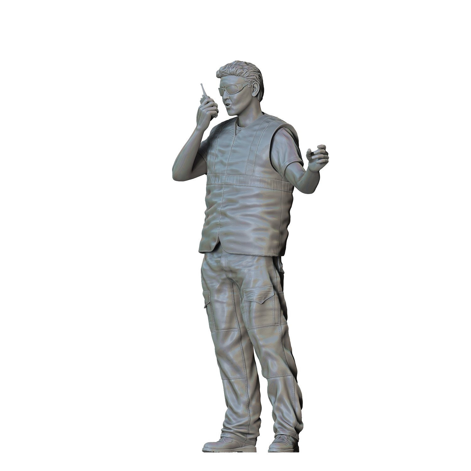 N2 traffic controller holding Slow Sign, 3DP MIniatures