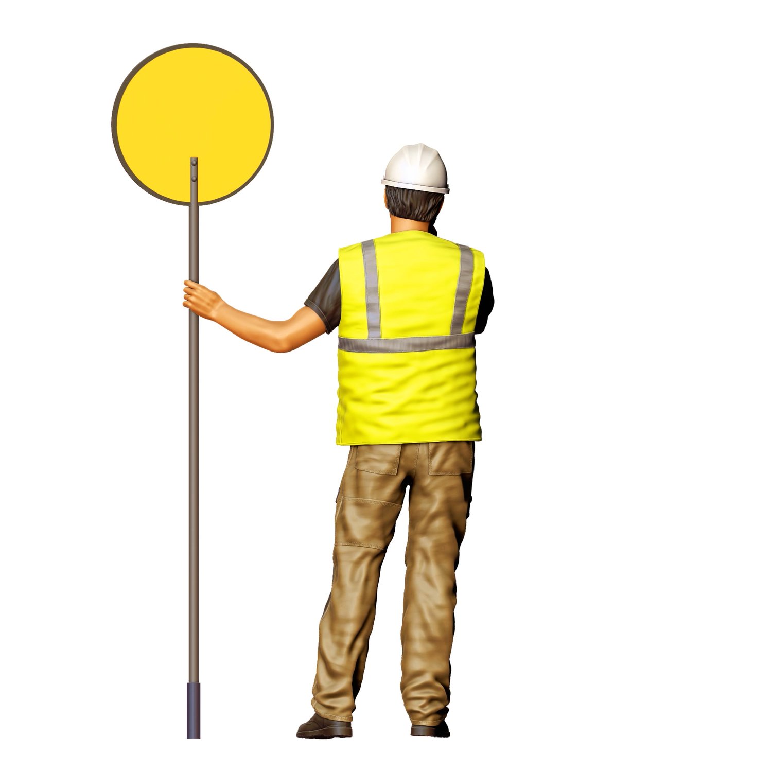N2 traffic controller holding Slow Sign, 3DP MIniatures