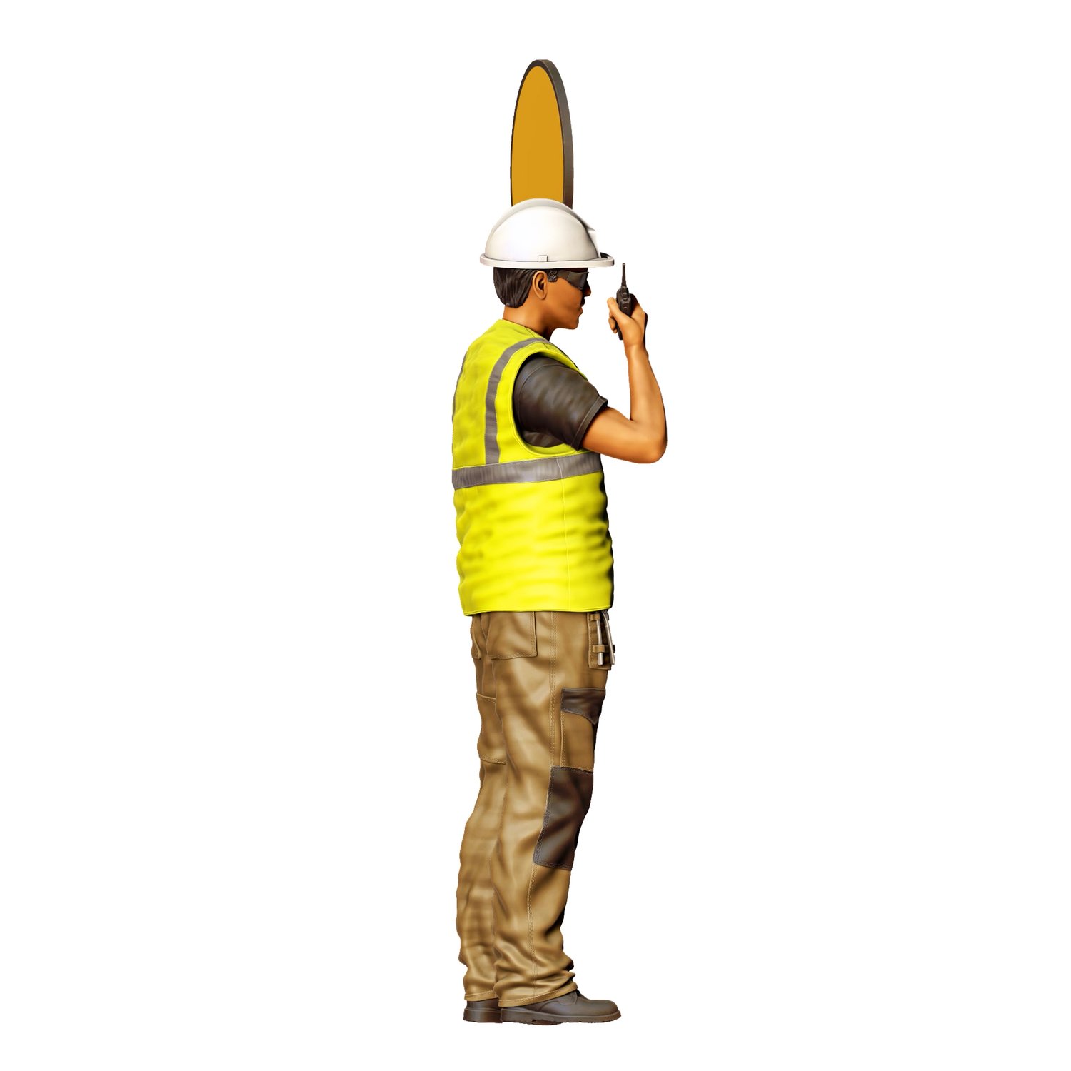 N2 traffic controller holding Slow Sign, 3DP MIniatures