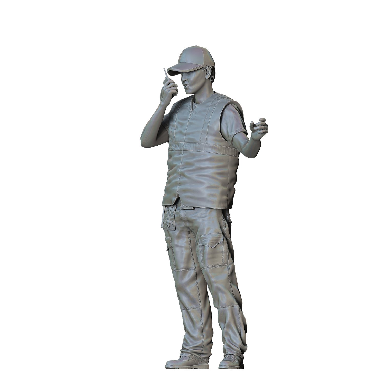 N2 traffic controller holding Slow Sign, 3DP MIniatures