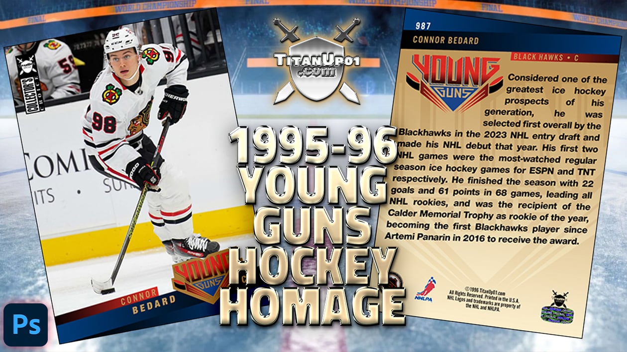 1995-96 Young Guns Hockey Homage Photoshop PSD Templates
