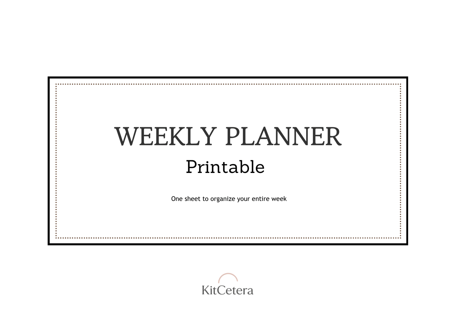Weekly Planner - Printable - Payhip