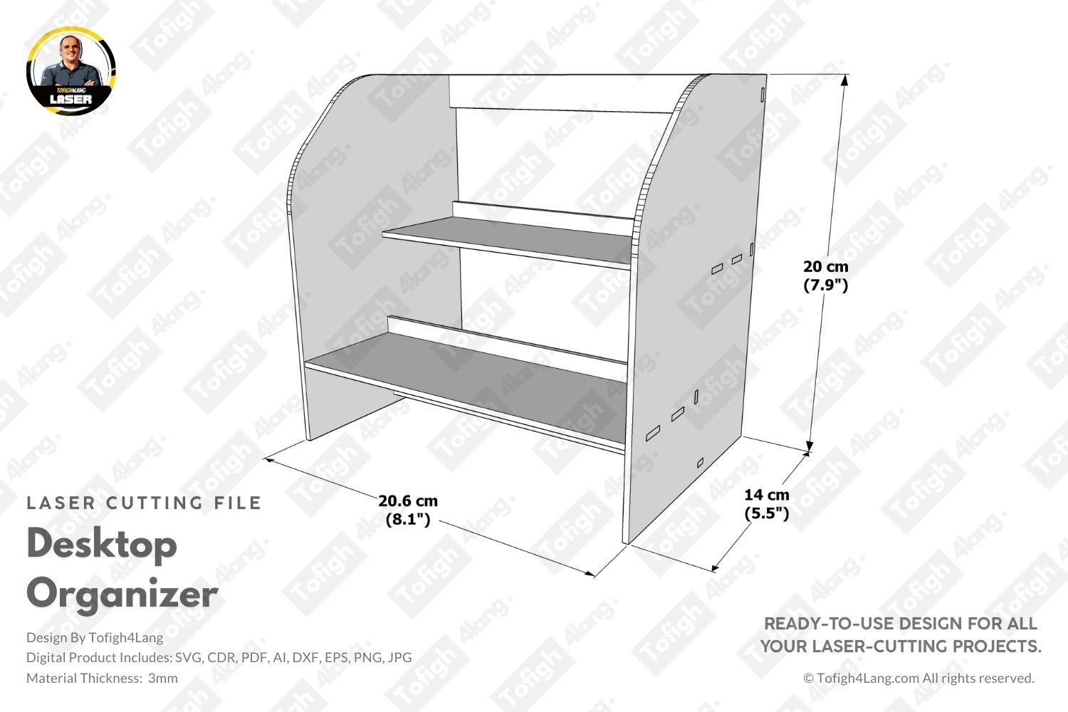 Laser Cut Desktop Organizer Design