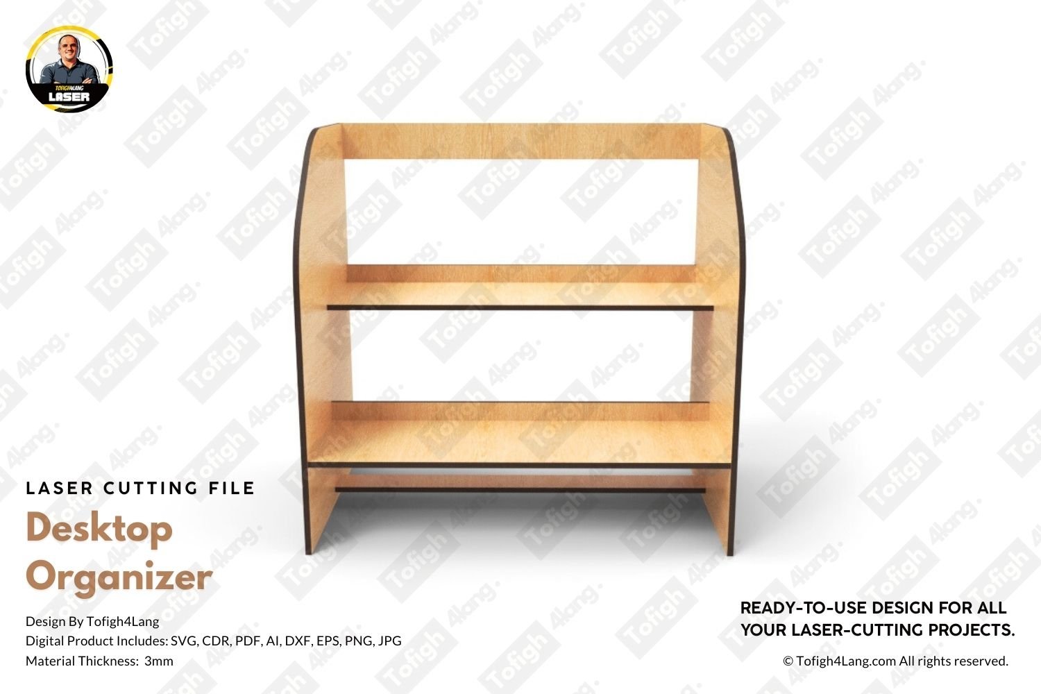 Laser Cut Desktop Organizer Design