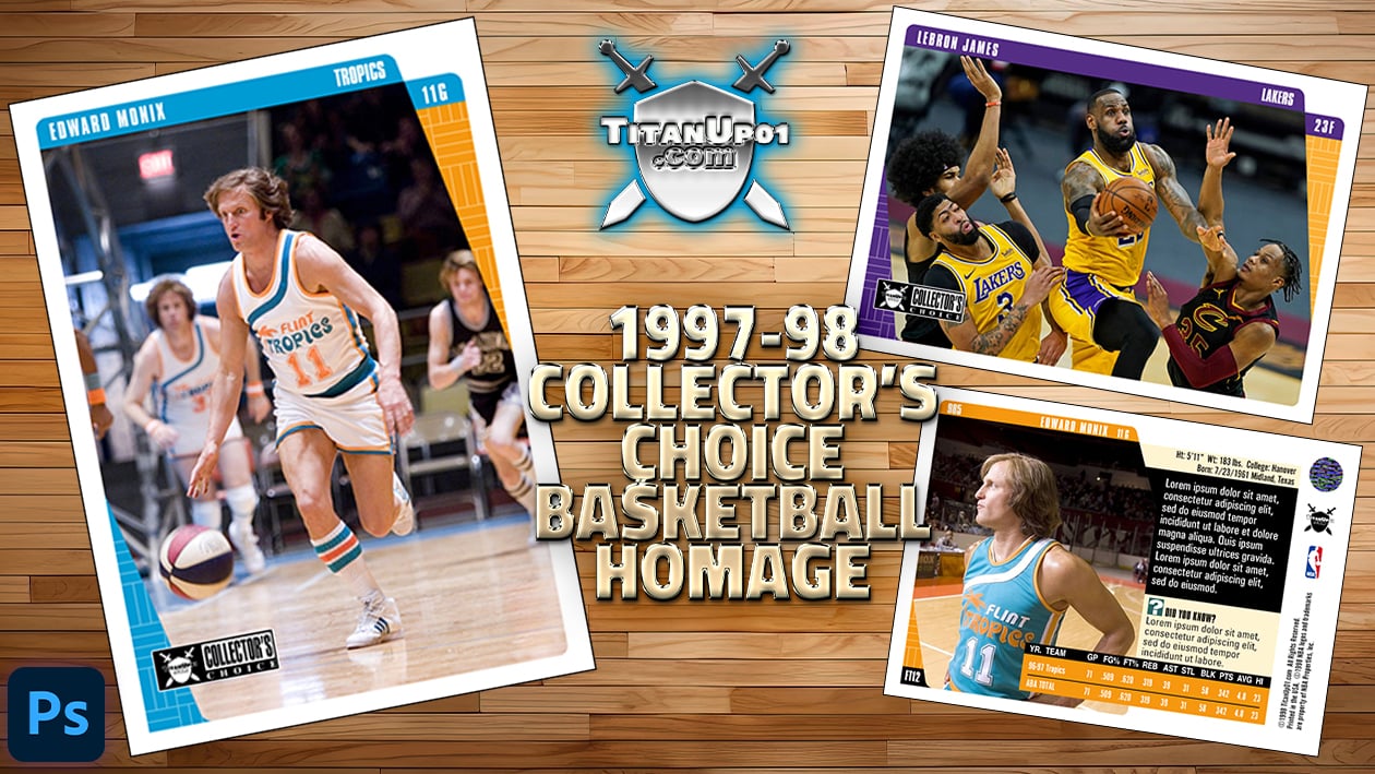 1997-98 Collector's Choice Basketball Homage Photoshop PSD Templates