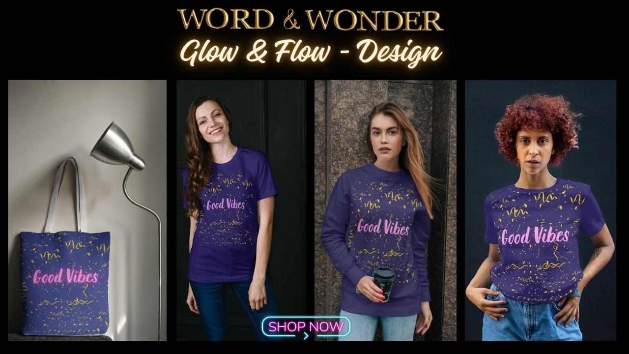 Glow and Wonder” dreamy and elegant design with magical, glowing elements – ideal for celestial-themed apparel, decor, and digital downloads for dreamers and stargazers.