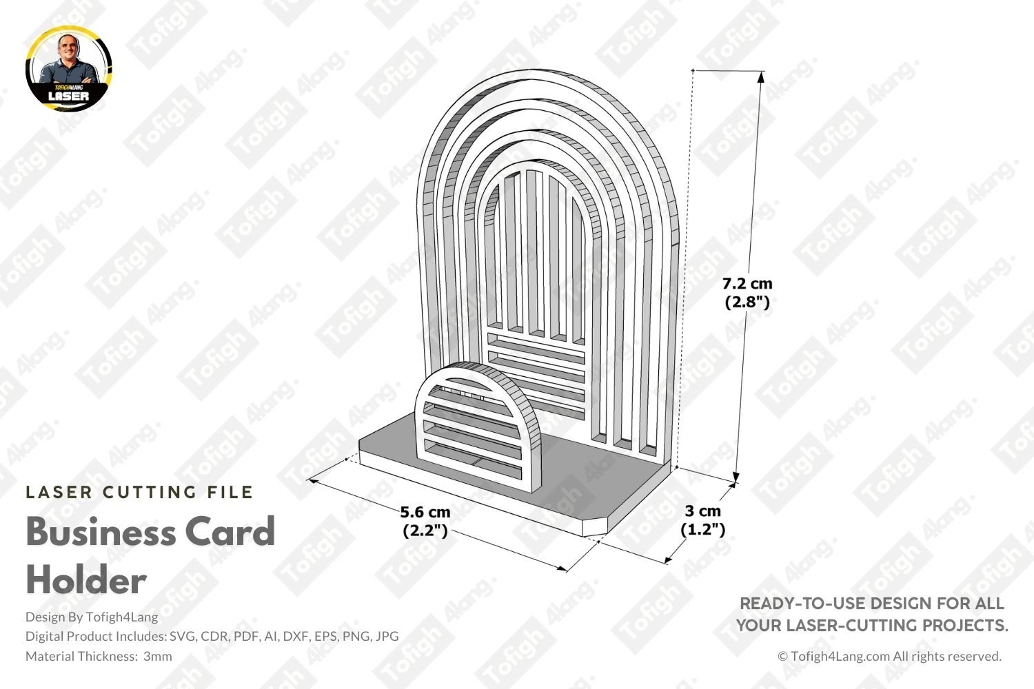 Modern Arch Business Card Stand