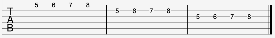 guitar finger exercise written in guitar tab