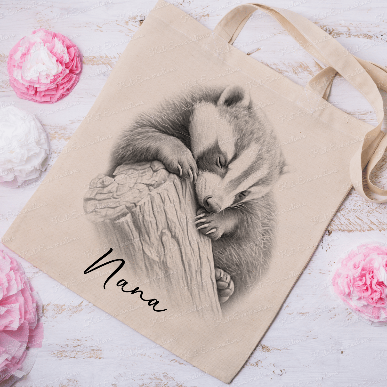 Personalised Badger tote bag - Payhip