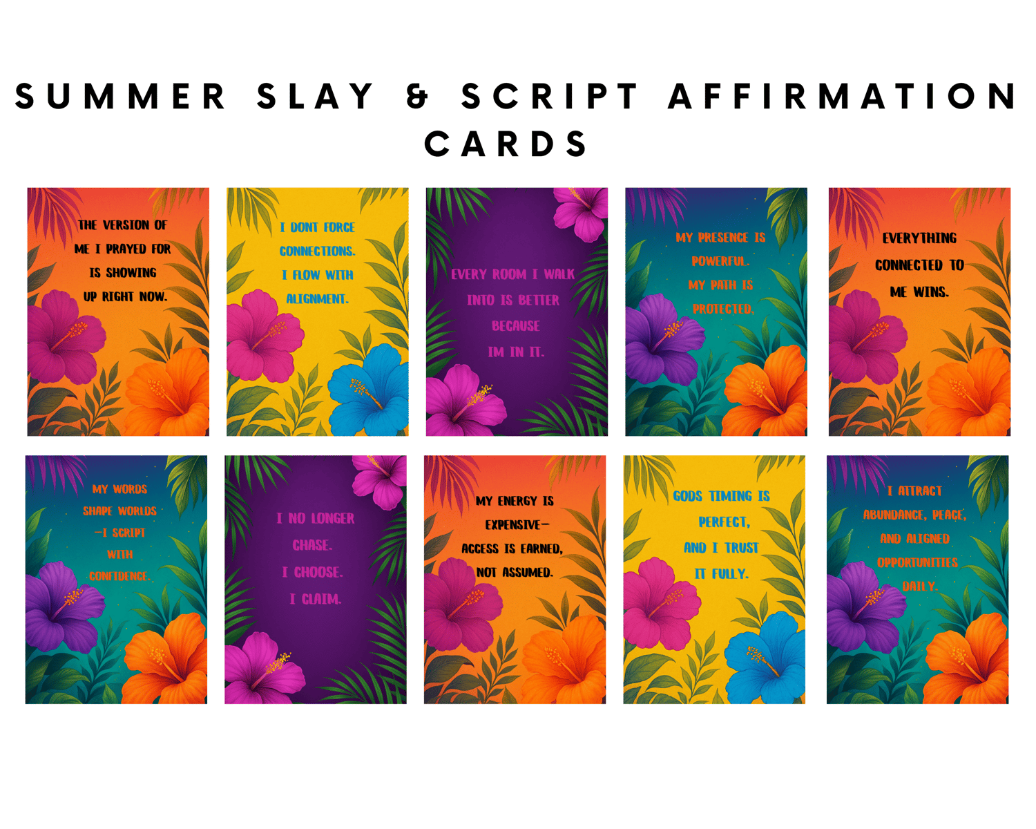 Summer Slay & Script Affirmation Cards - Payhip