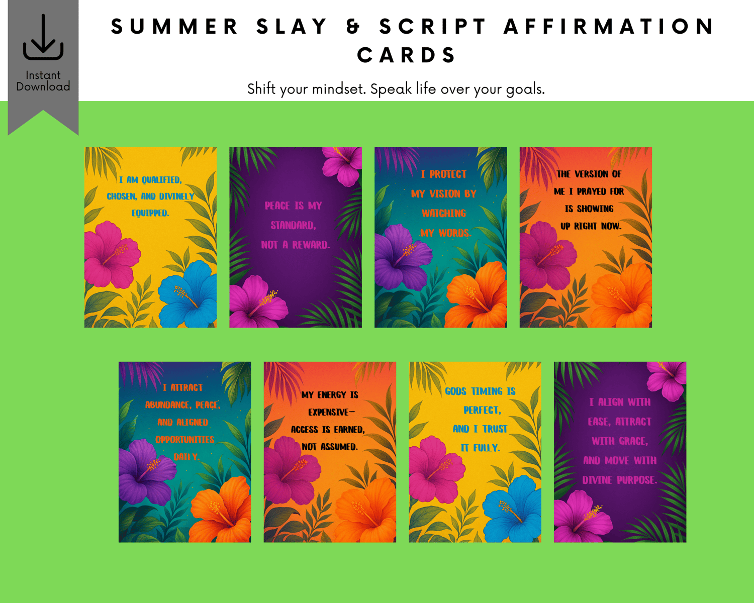 Summer Slay & Script Affirmation Cards - Payhip