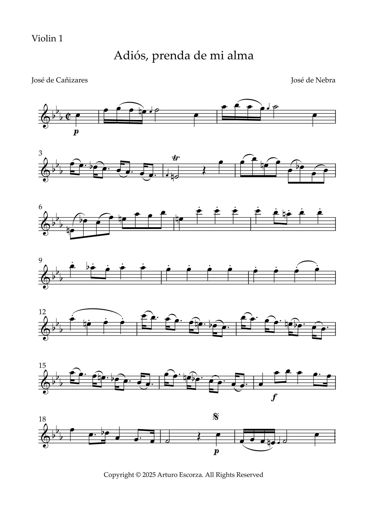 Jose de Nebra - Violin 1