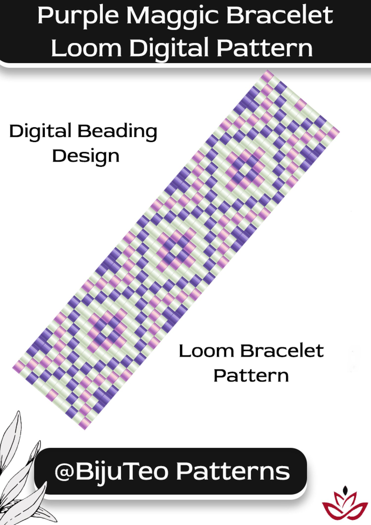 Purple Magic Loom Beaded Bracelet PDF Pattern – Vibrant Design