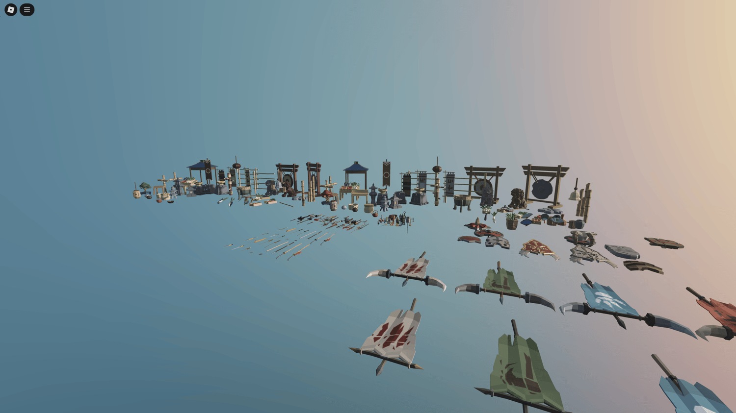 Interactive GUI system displayed on-screen for managing equipment and gameplay options