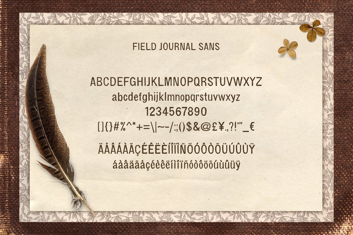 Field Journal Sans font is a multilingual vintage-inspired sans serif font with imperfect edges to add a rustic touch