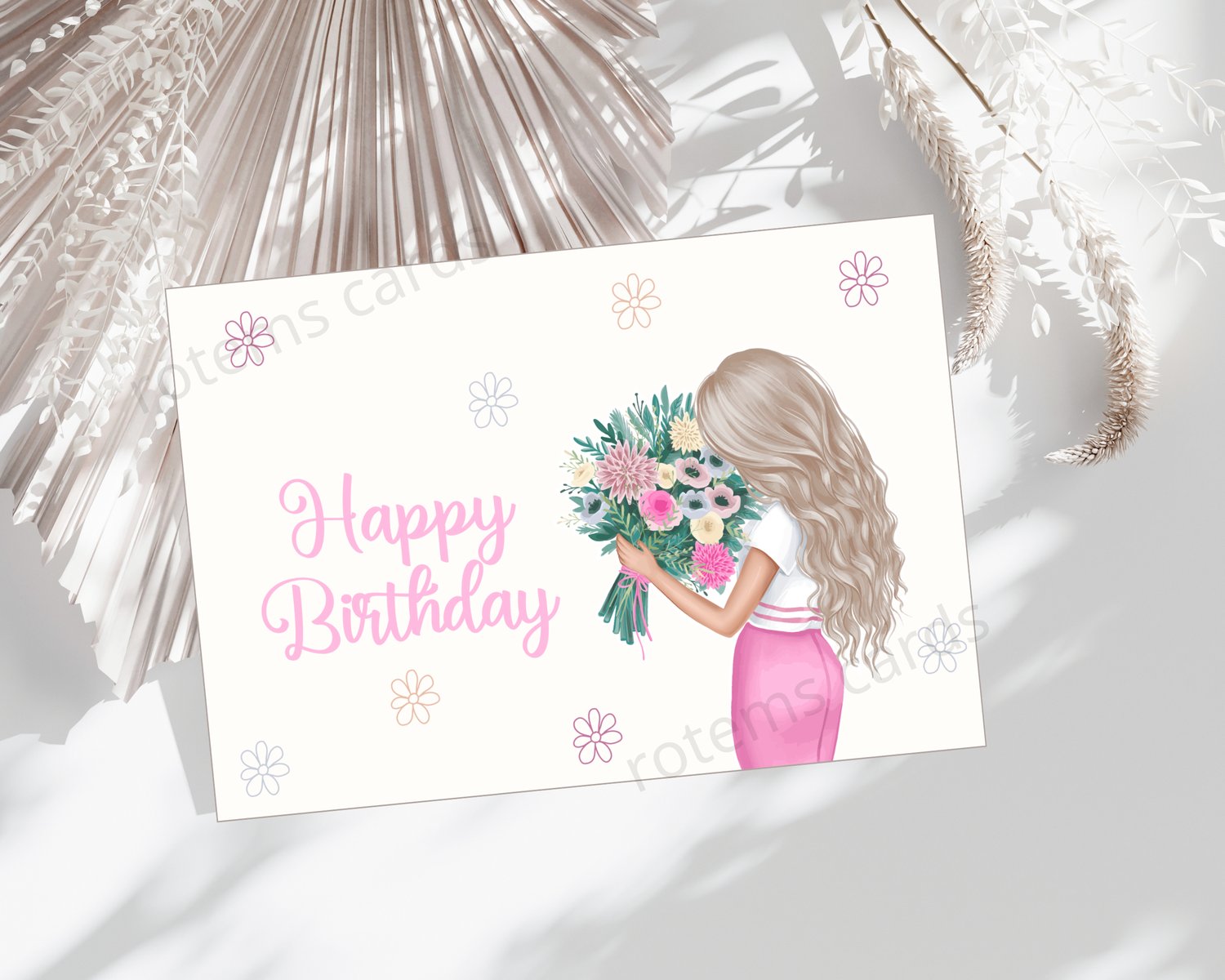 printable happy birthday girly kawaii card