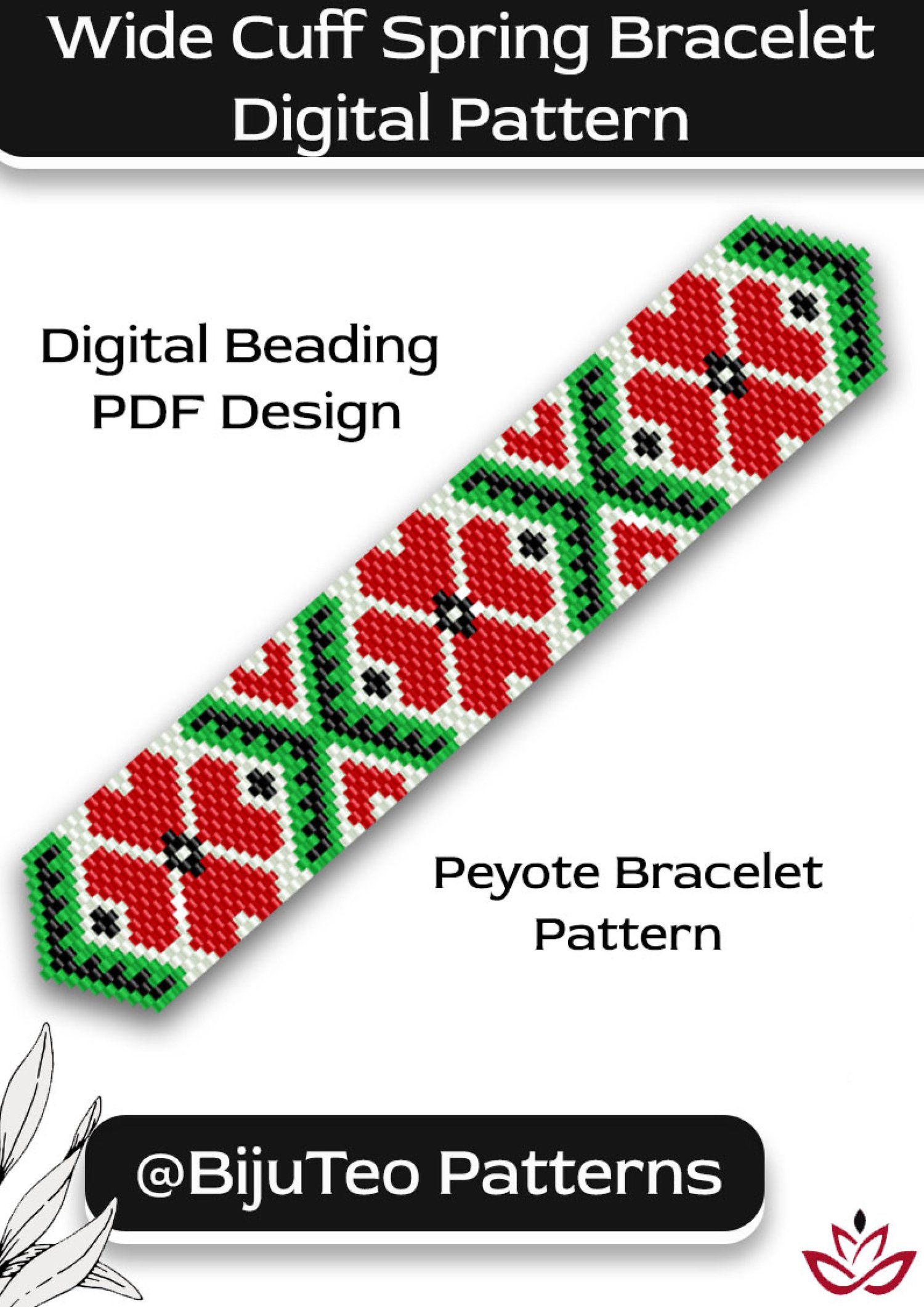 Wide-Cuff Spring Bracelet Beading Pattern