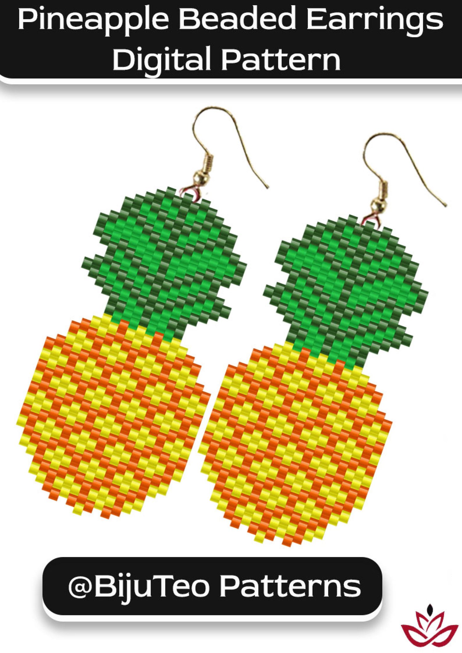 Pineapple Earrings Beading Pattern – Tropical Jewelry