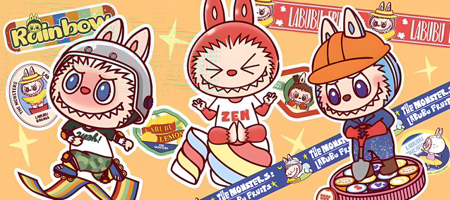 32 Labubu PNG wallpaper Bundle | Cute Cartoon Sticker Pack | Digital Download for Scrapbooking, Planner, Crafts & Sublimation