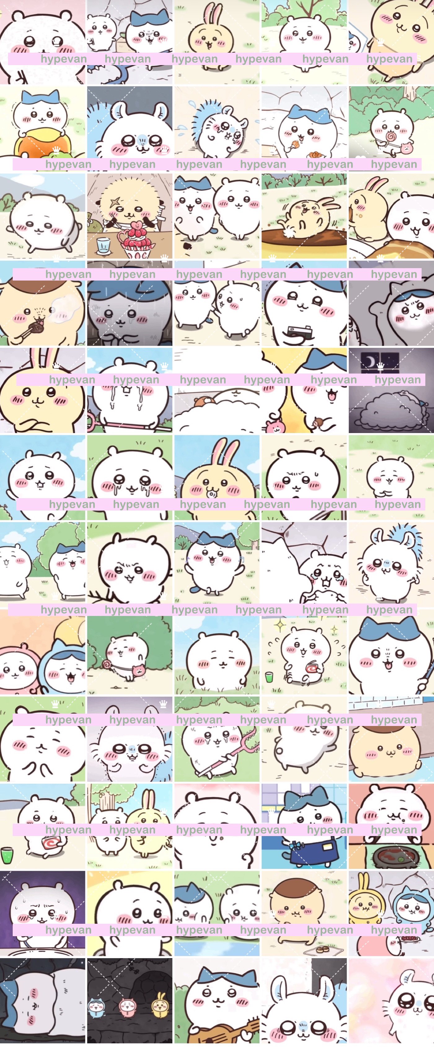 60 GIF Chiikawa and Friends Expressions Digital Sticker Pack ,Stickers for Goodnotes, digital planner Journal, kawaii aesthetic clipart