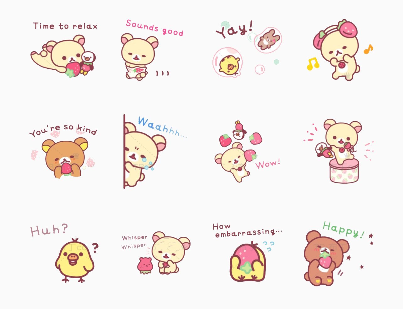 56 PNG GIF Rilakkuma sanX Expressions Digital Sticker Pack ,Stickers for Goodnotes, digital planner Journal, kawaii aesthetic clipart sanrio