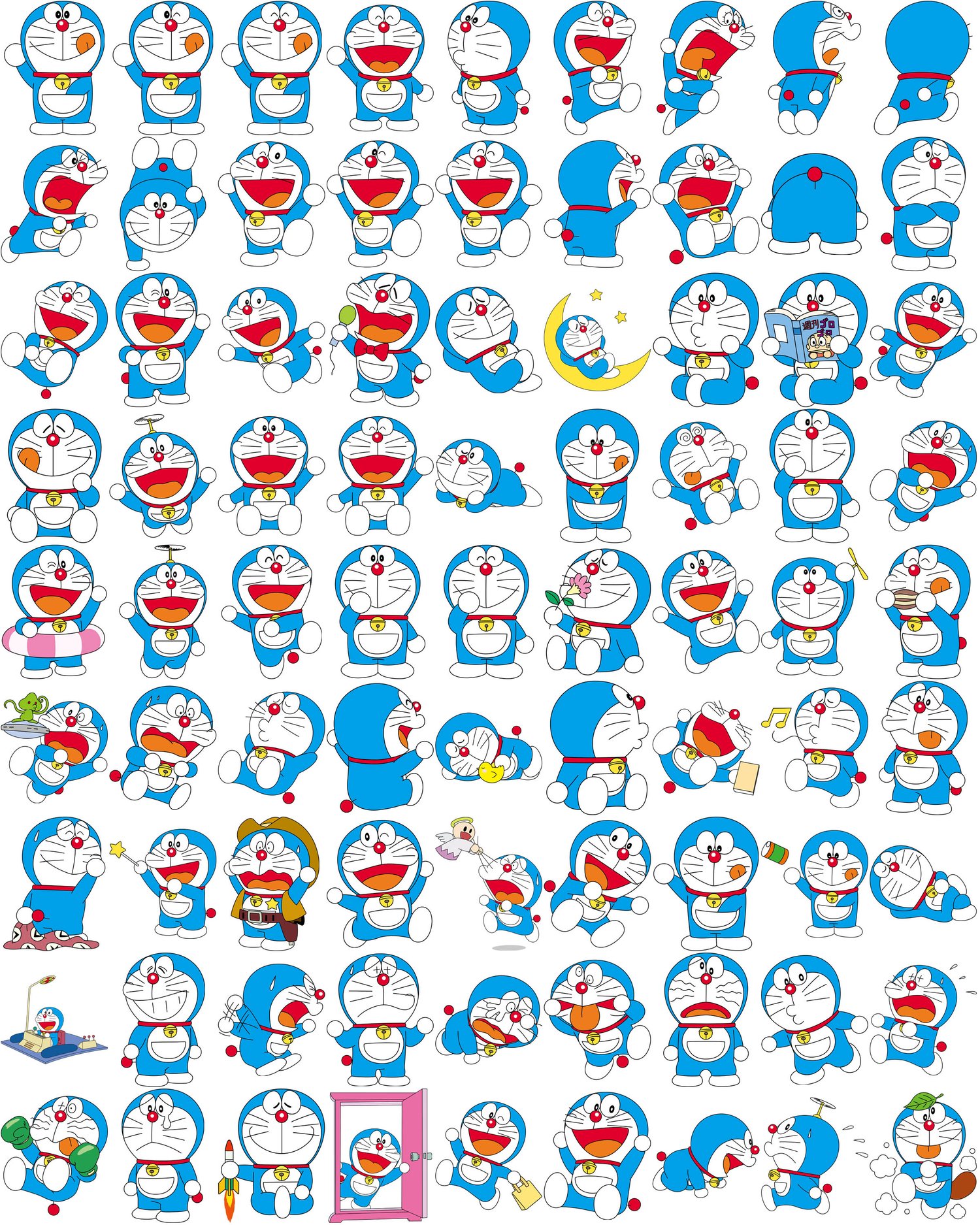 500 AI CDR PNG Doraemon & Friends Large Size Digital Sticker Pack ,Stickers for Goodnotes, digital planner Journal, kawaii aesthetic clipart