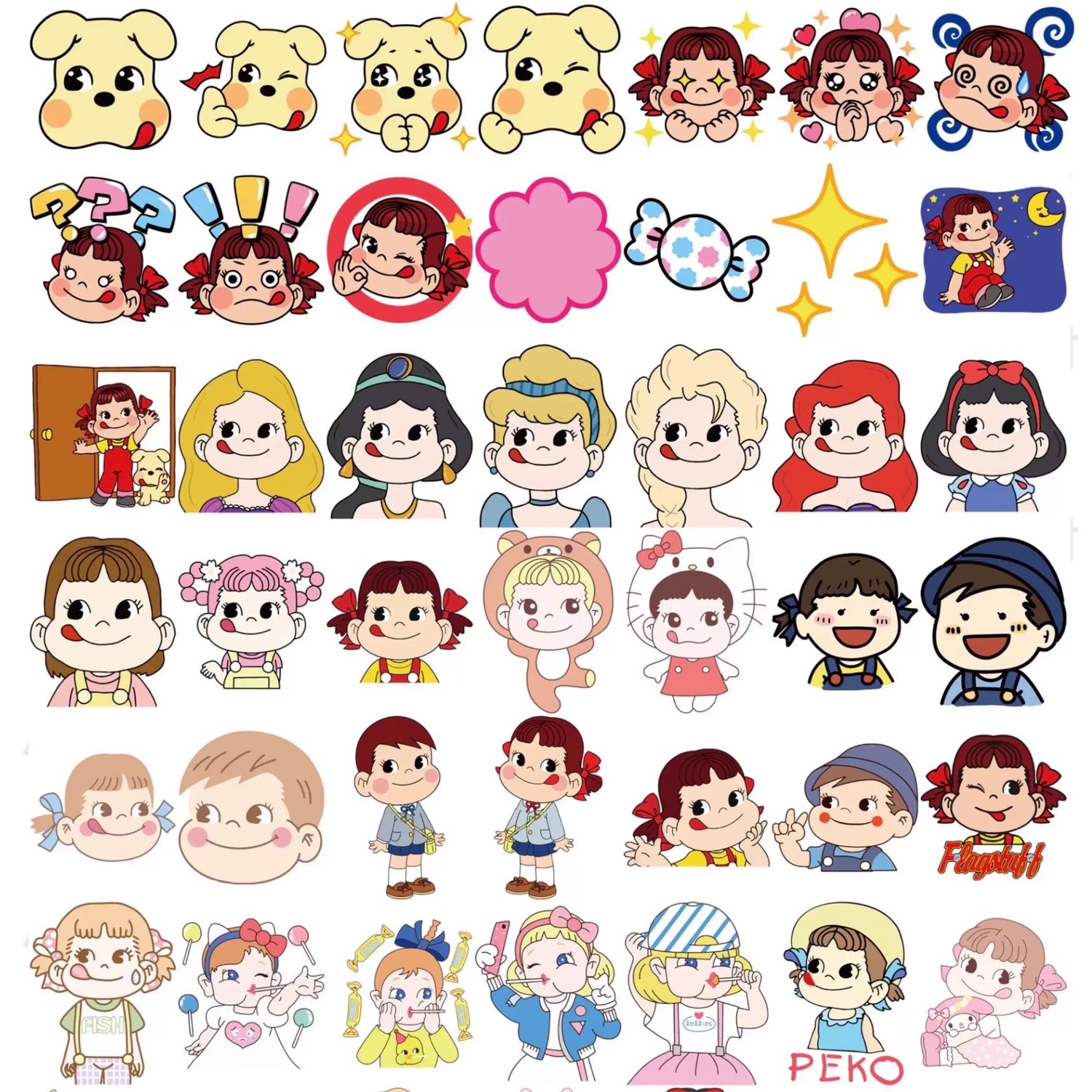 156 Kawaii Japanese Peko-chan PNG | Fujiya Milky Girl Clipart | Digital Stickers for Planner, Journal, Goodnotes, Aesthetic Art Kawaii Girl
