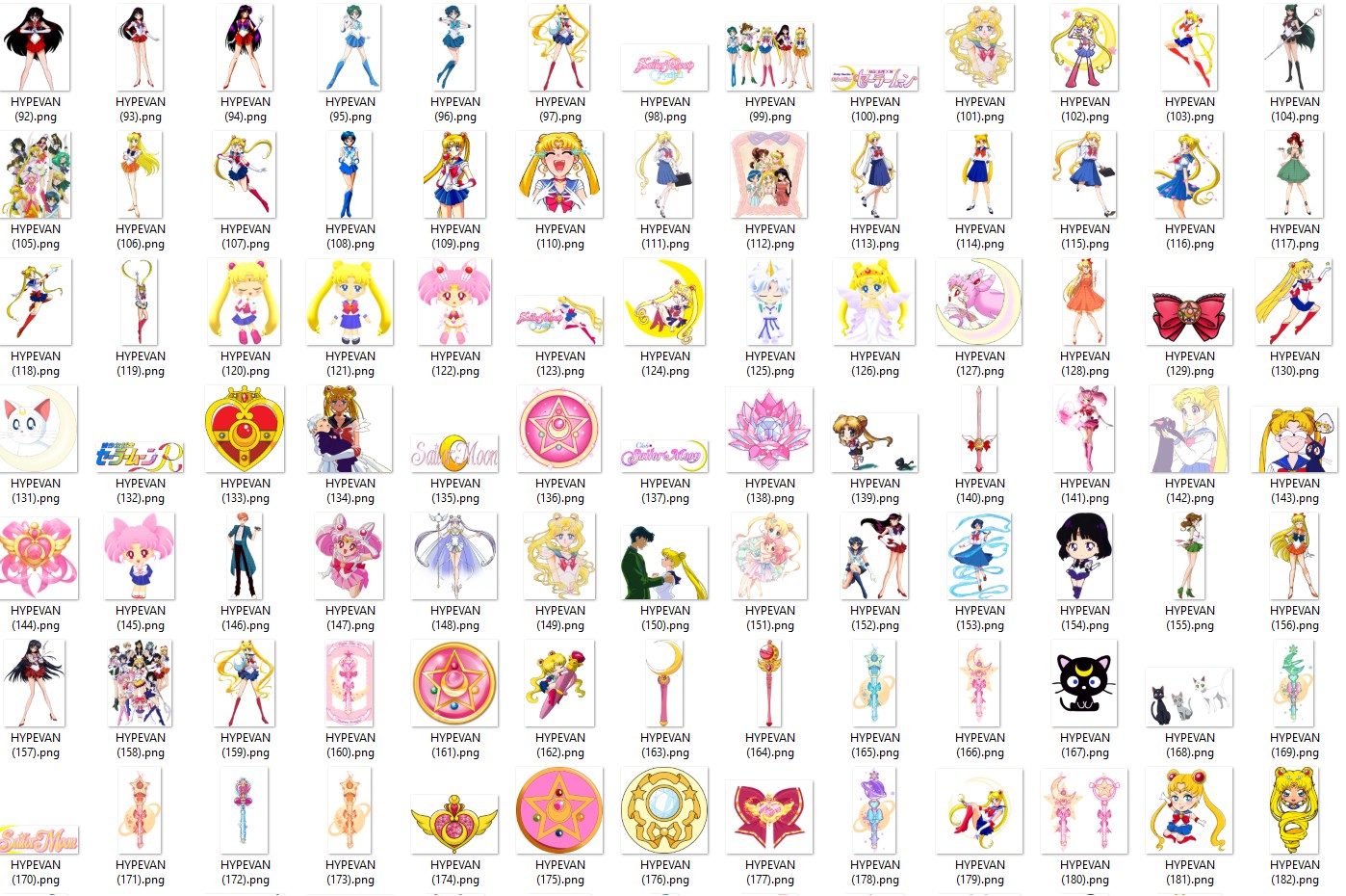220 Sailormoon PNG Bundle | Magical Girl Transparent Clipart | Anime Aesthetic Stickers | Instant Download | Sublimation Usagi Tsukino