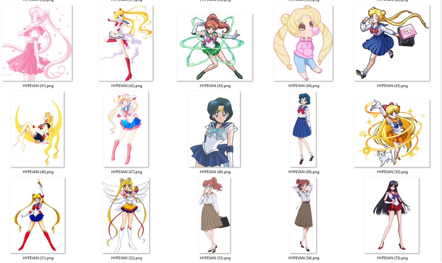 220 Sailormoon PNG Bundle | Magical Girl Transparent Clipart | Anime Aesthetic Stickers | Instant Download | Sublimation Usagi Tsukino