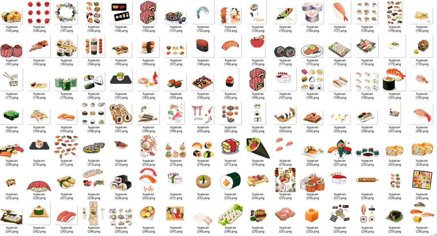 Sushi PNG Clipart Bundle β 319 Japanese Food Stickers | Cute Sushi Illustrations for Digital Projects, Planners, Crafts & More