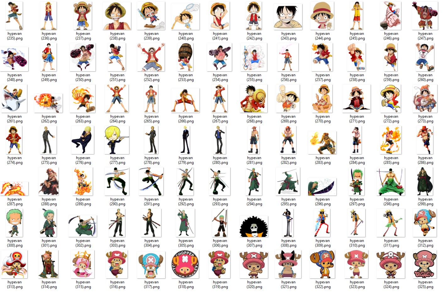 220+ One Piece PNG Bundle | Anime Luffy Zoro Nami Chopper Sanji Transparent Clipart | Manga Digital Download for Sublimation, Merch