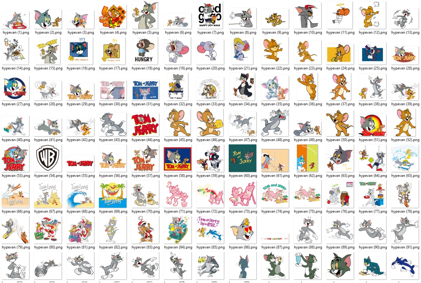 300+ Tom and Jerry PNG Bundle β 300+ Cute Cartoon Clipart Stickers | Digital Download | Mouse & Cat Art for Sublimation, Crafts, Planners