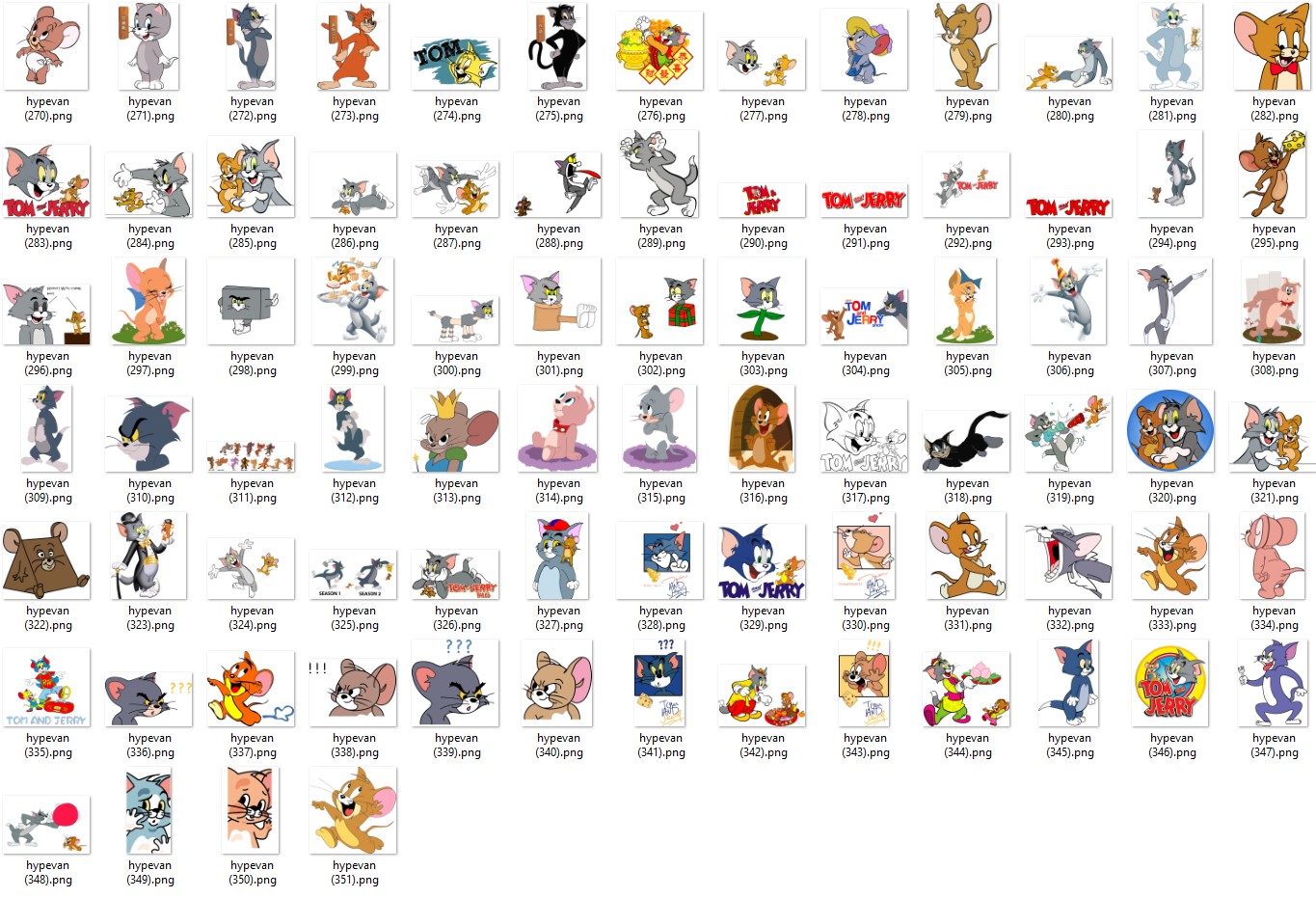 300+ Tom and Jerry PNG Bundle β 300+ Cute Cartoon Clipart Stickers | Digital Download | Mouse & Cat Art for Sublimation, Crafts, Planners