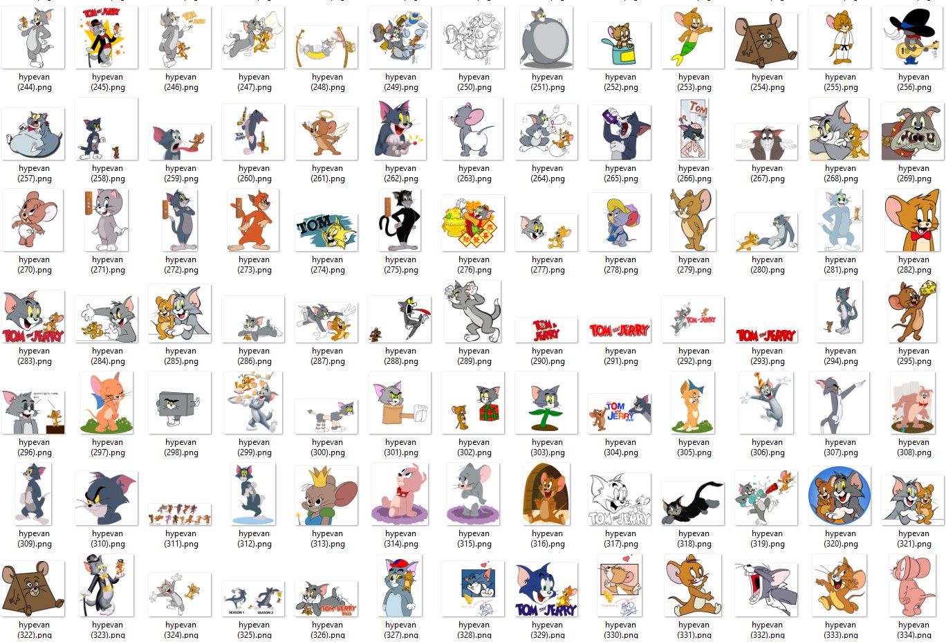 300+ Tom and Jerry PNG Bundle β 300+ Cute Cartoon Clipart Stickers | Digital Download | Mouse & Cat Art for Sublimation, Crafts, Planners