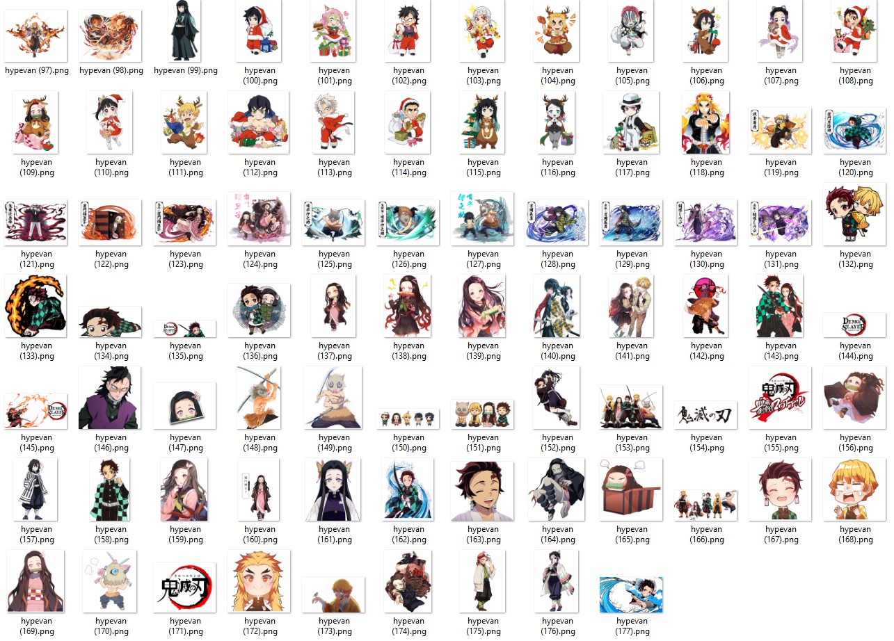 177 PNG Demon Slayer PNG Bundle | Tanjiro, Nezuko, Zenitsu, Inosuke & More | Anime Digital Download| Transparent Background for Sublimation