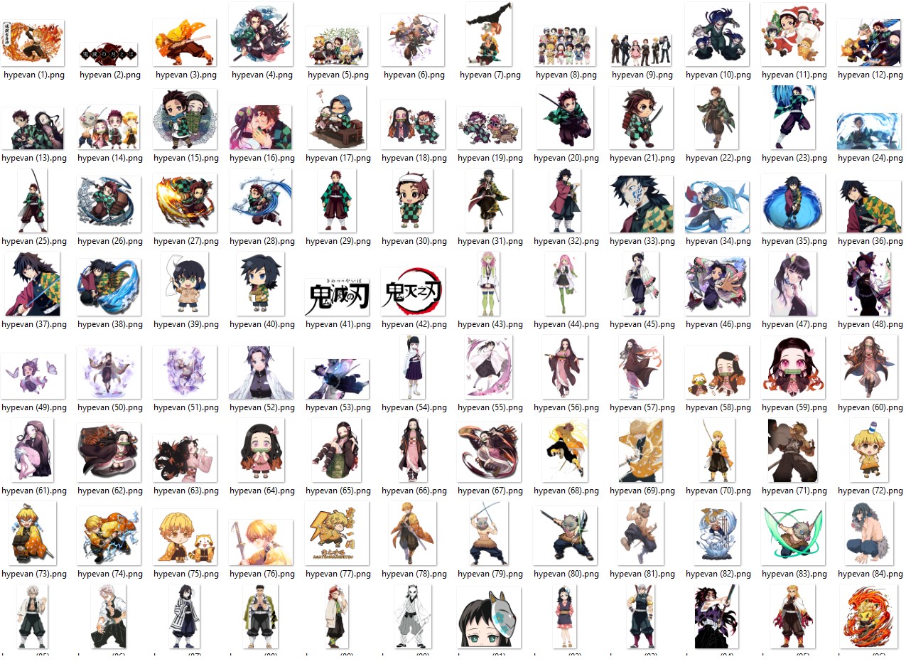 177 PNG Demon Slayer PNG Bundle | Tanjiro, Nezuko, Zenitsu, Inosuke & More | Anime Digital Download| Transparent Background for Sublimation