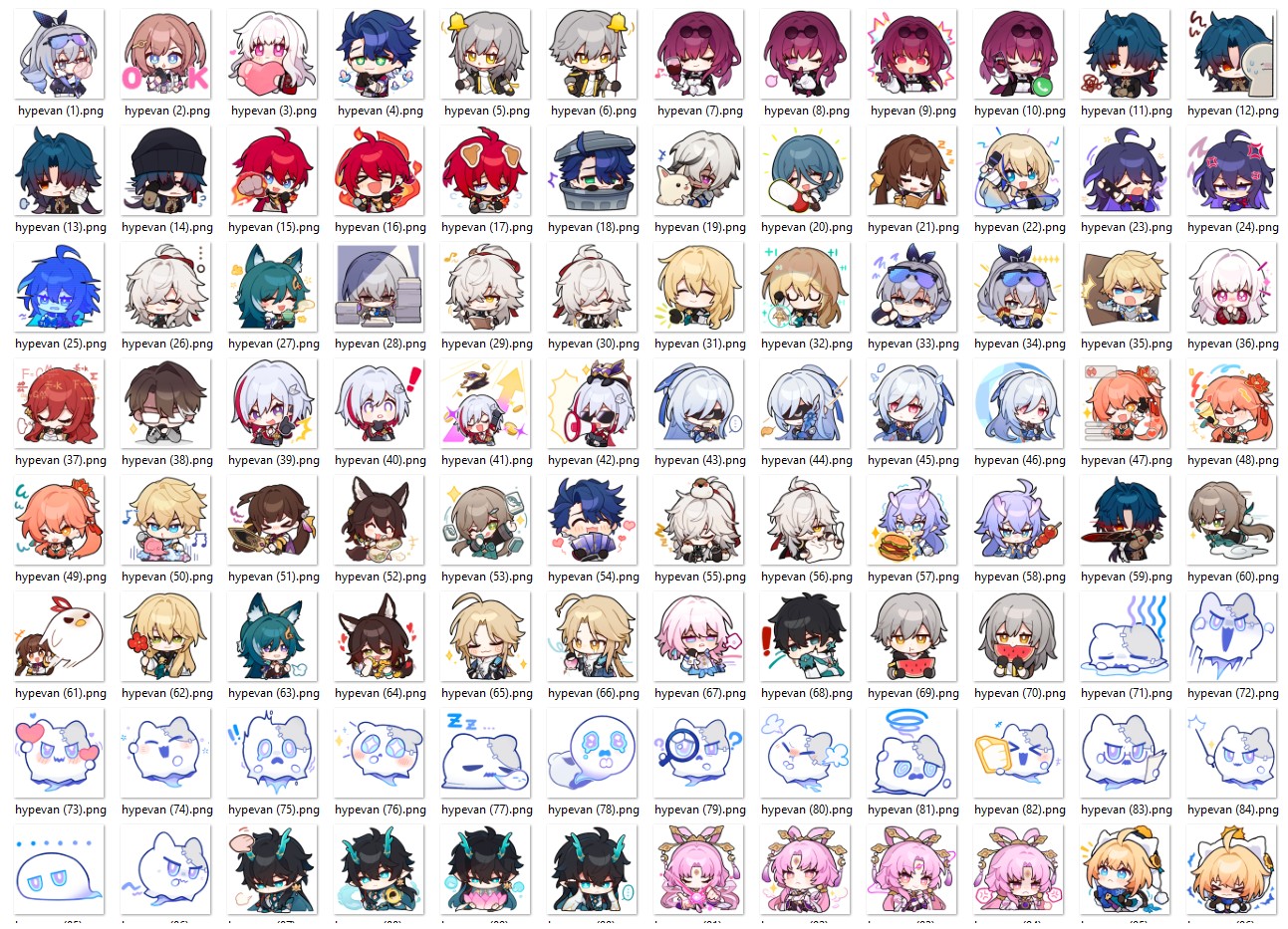 192 Genshin Impact Chibi PNG Sticker Pack ,Cute Game Character Emojis for Digital Use, Journaling, Crafts, Scrapbooking, Printable Art