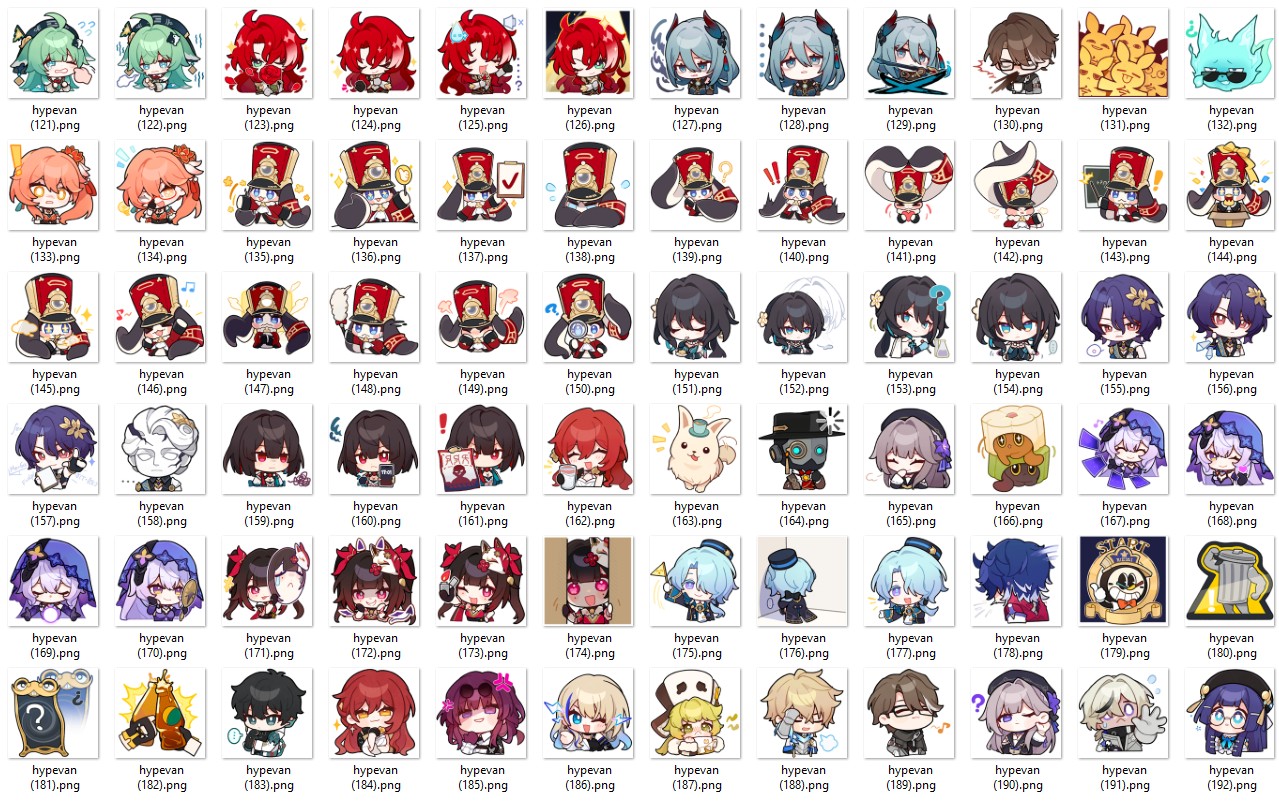 192 Genshin Impact Chibi PNG Sticker Pack ,Cute Game Character Emojis for Digital Use, Journaling, Crafts, Scrapbooking, Printable Art