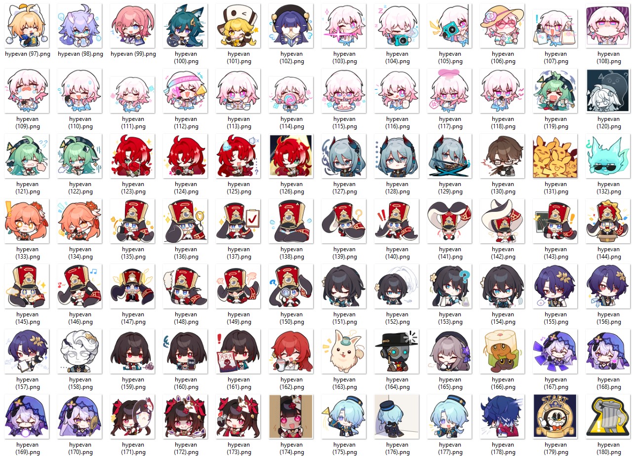 192 Genshin Impact Chibi PNG Sticker Pack ,Cute Game Character Emojis for Digital Use, Journaling, Crafts, Scrapbooking, Printable Art