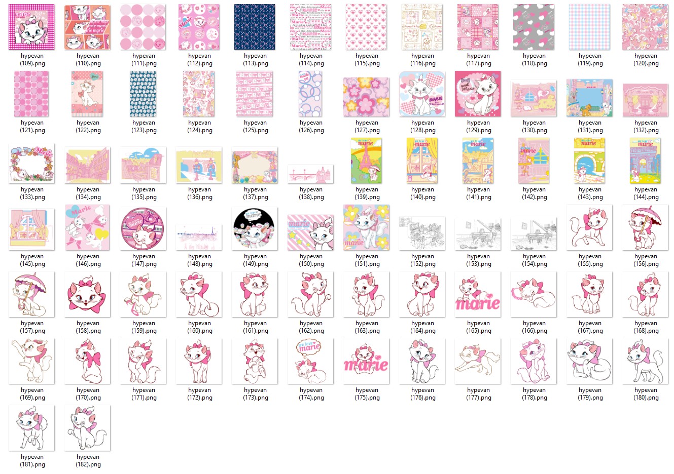 182 Marie the Cat PNG Bundle – Cute Pink Cat Clipart, Digital Download for Planners, Scrapbooking, Sublimation, Kawaii Stickers