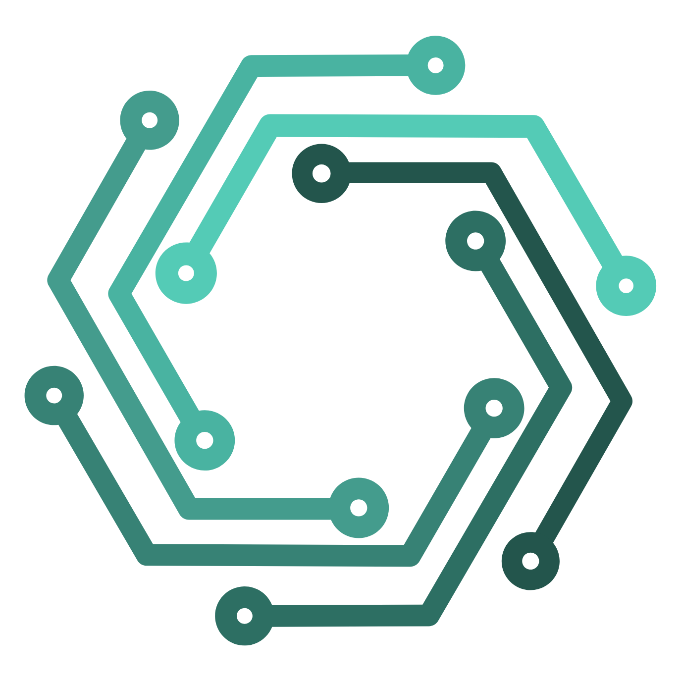 Logo moderne et épuré de Cours-Électronique.fr, représentant un hexagone stylisé avec des tracés de circuits imprimés (PCB) et des points de connexion.