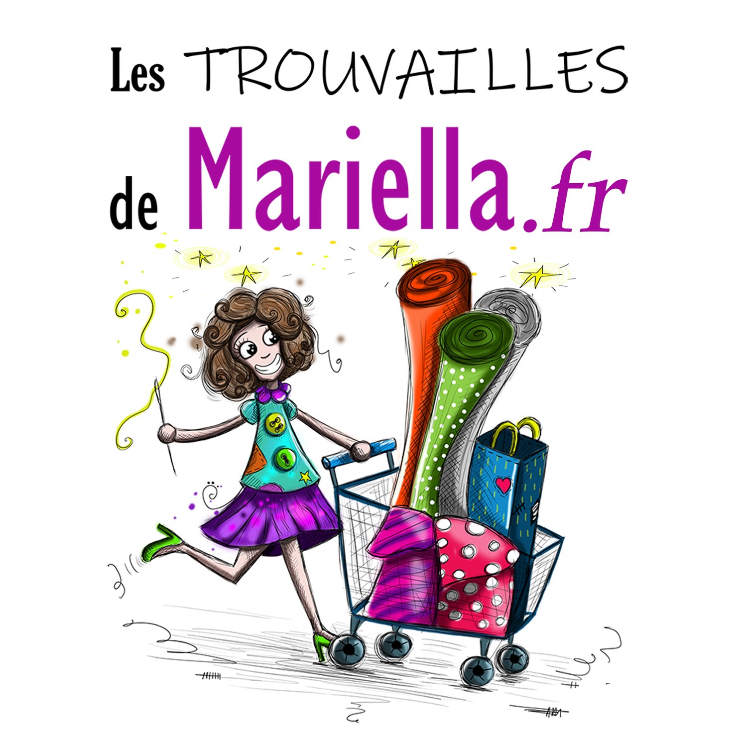 Logo Les Trouvailles de Mariella – mercerie créative et patrons de couture.