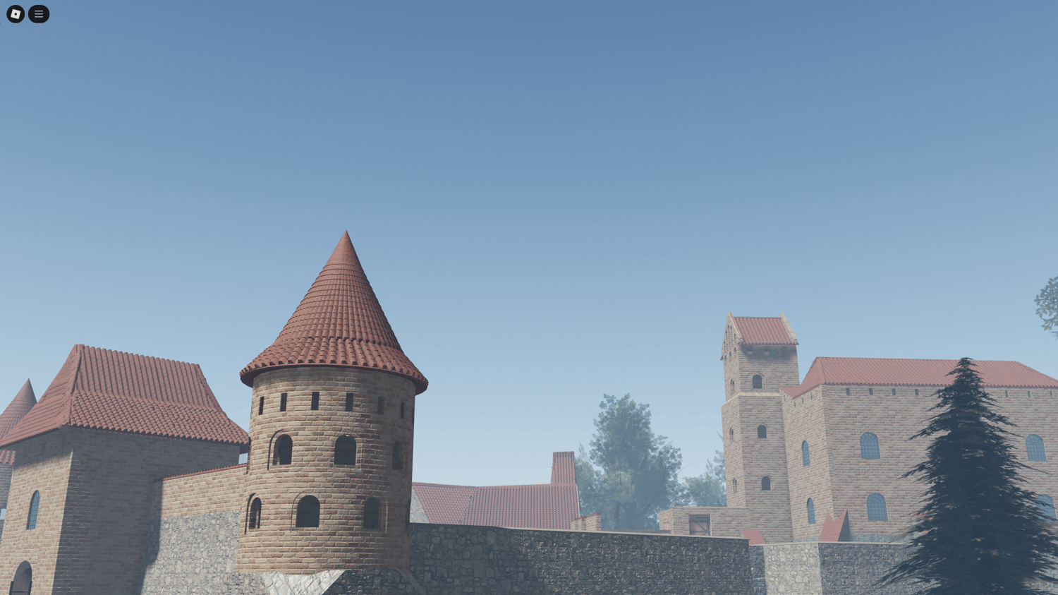 Close-up view of the textured medieval walls and ramparts